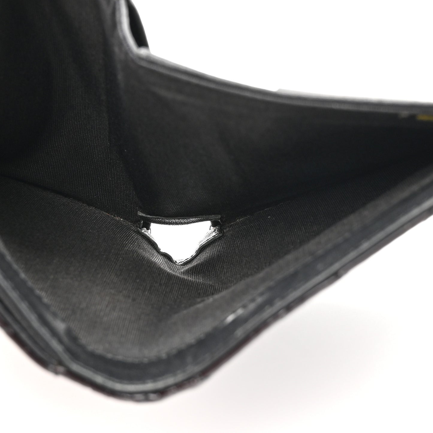 Patent Quilted Brilliant Compact Wallet Black