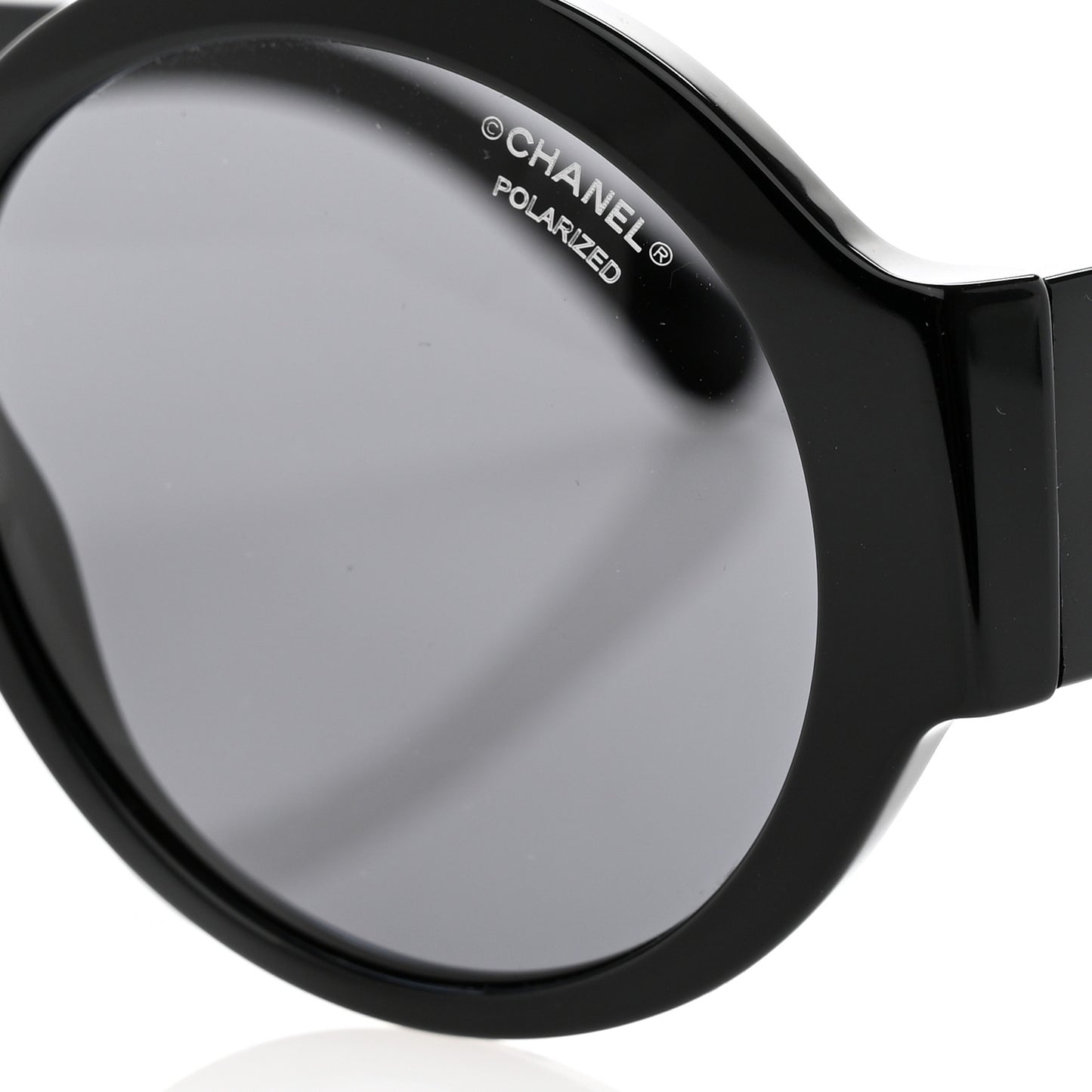 Acetate Polarized Round Sunglasses 5410 Black