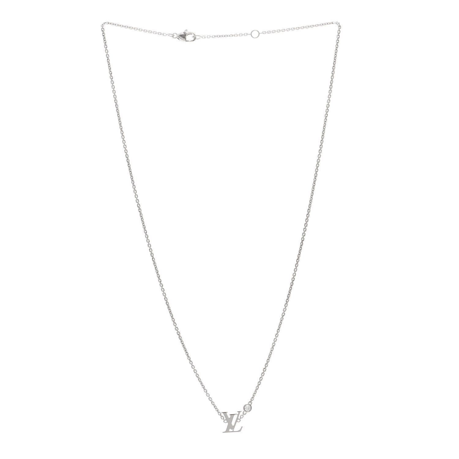 Louis Vuitton 18K White Gold Diamond Idylle Blossom LV Pendant Necklace 3 of 4