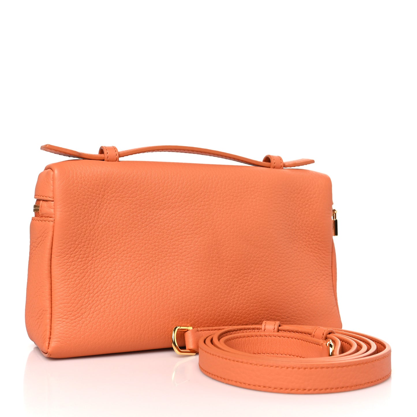 Grained Calfskin L19 Extra Pocket Pouch Cinnamon Orange