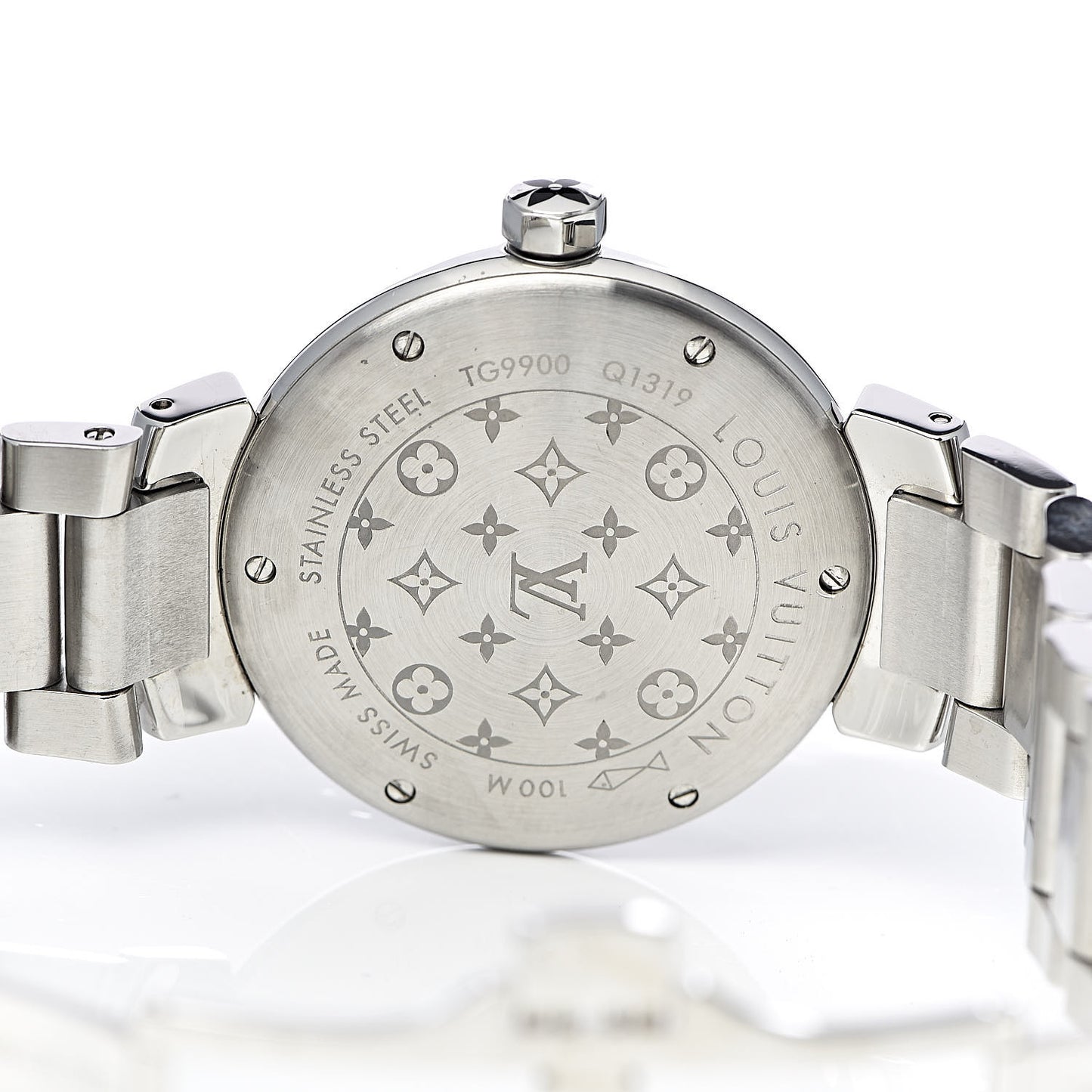 Stainless Steel Diamond 34mm Tambour Quartz Watch Black