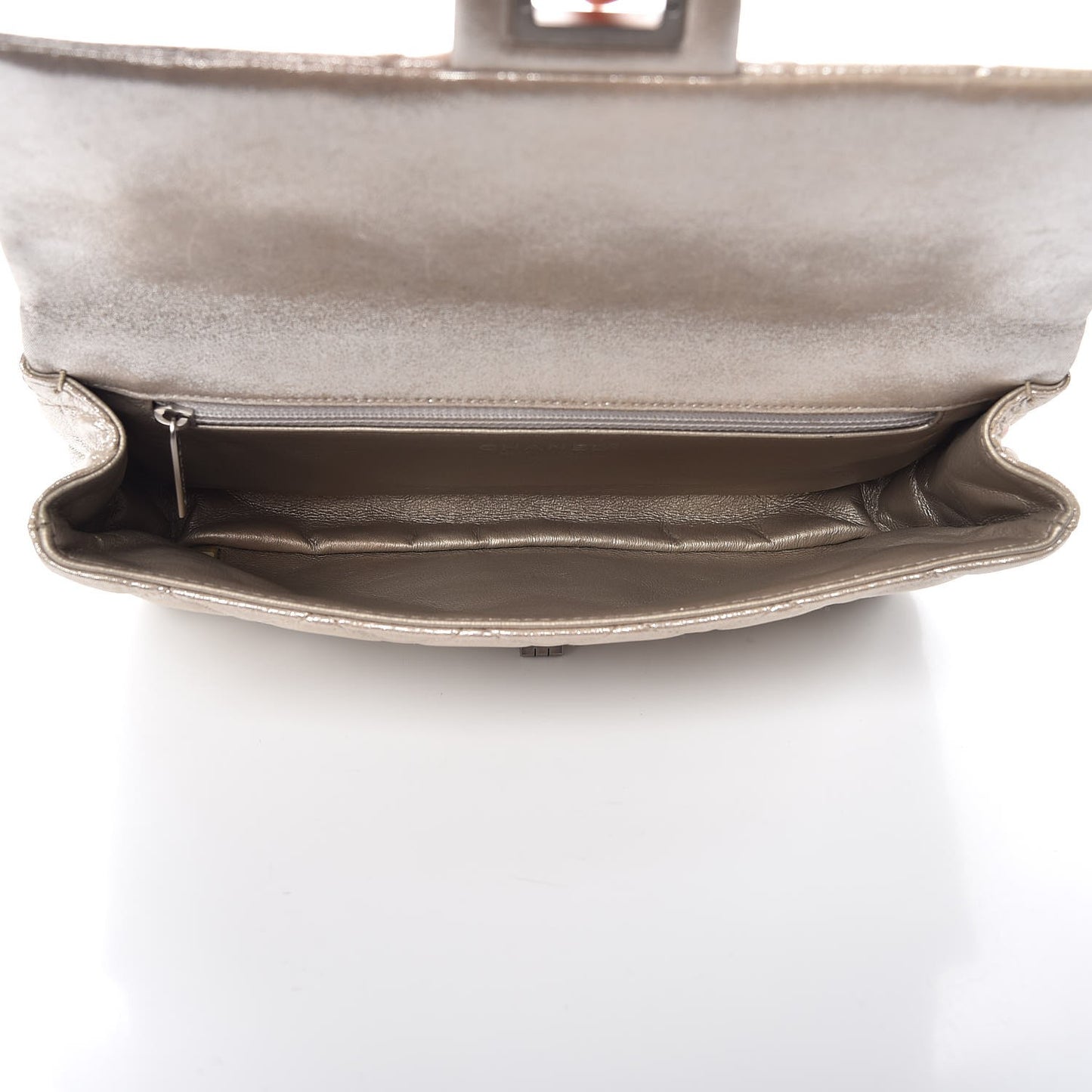 Iridescent Calfskin Quilted Large Roll 2.55 Reissue Clutch Light Gold