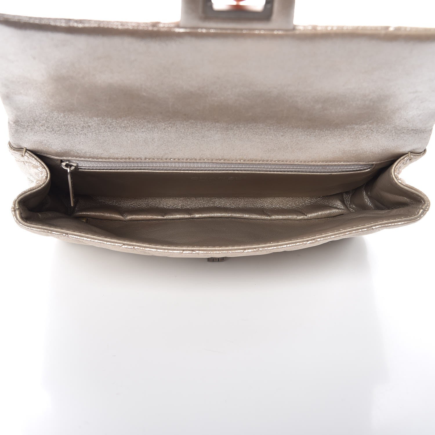 Chanel Iridescent Calfskin Quilted Large Roll 2.55 Reissue Clutch Light Gold 5 of 8