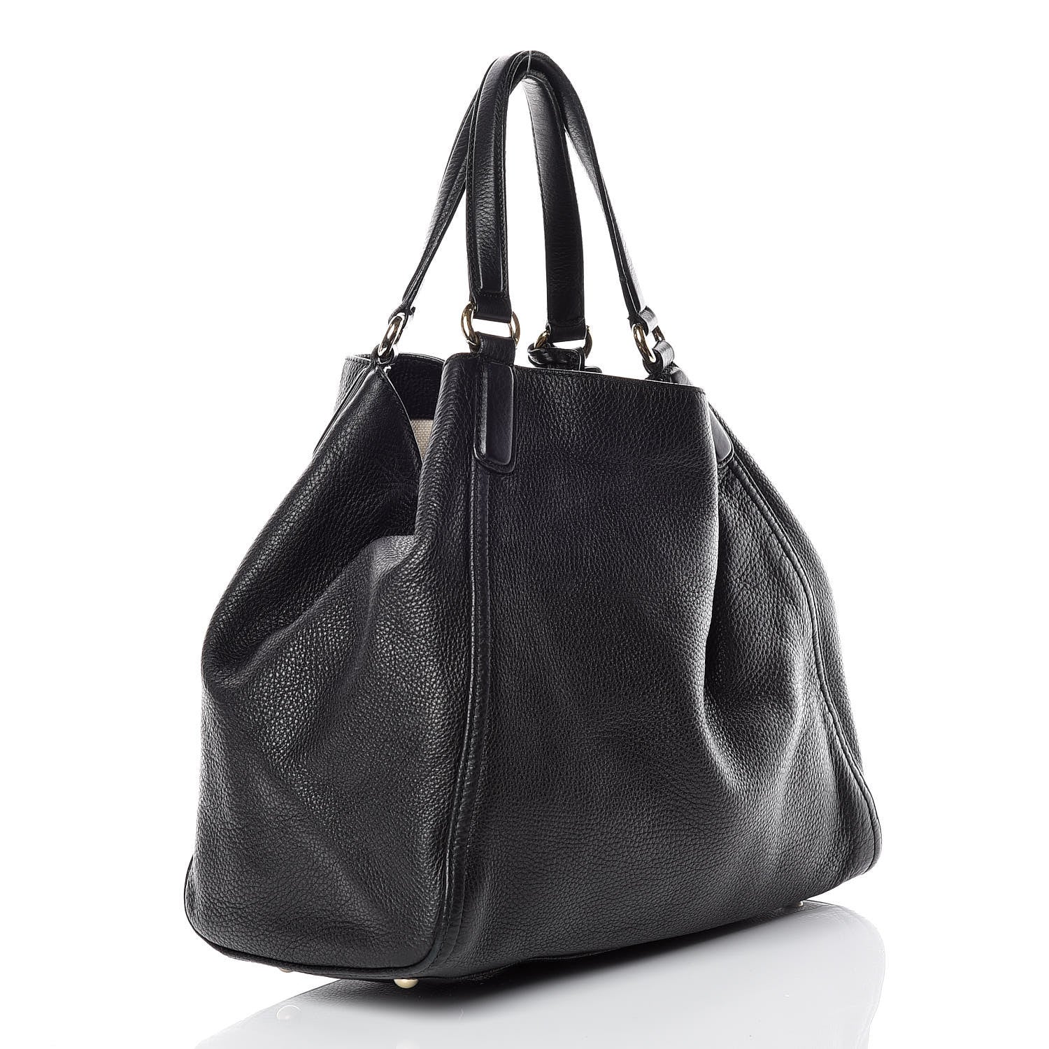 Gucci Pebbled Calfskin Medium Soho Shoulder Bag Black 3 of 15