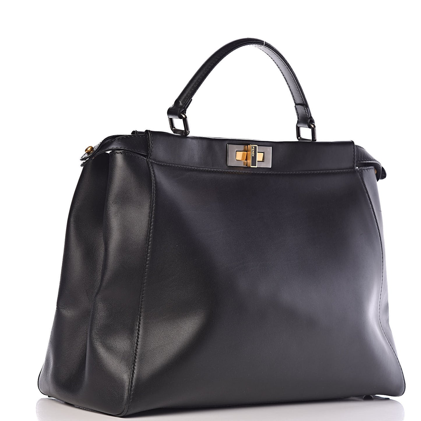 Vitello Suede Large Peekaboo Iconic Satchel Black