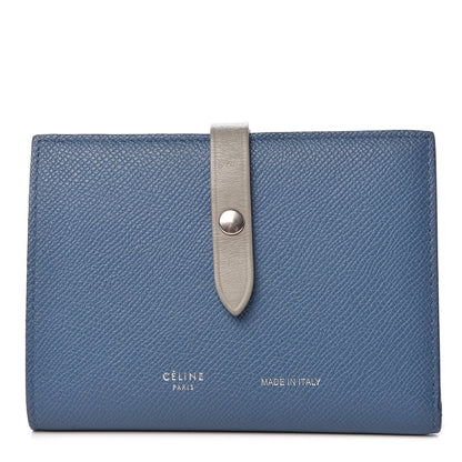 Celine Grained Calfskin Medium Multifunction Strap Wallet Denim 1 of 11