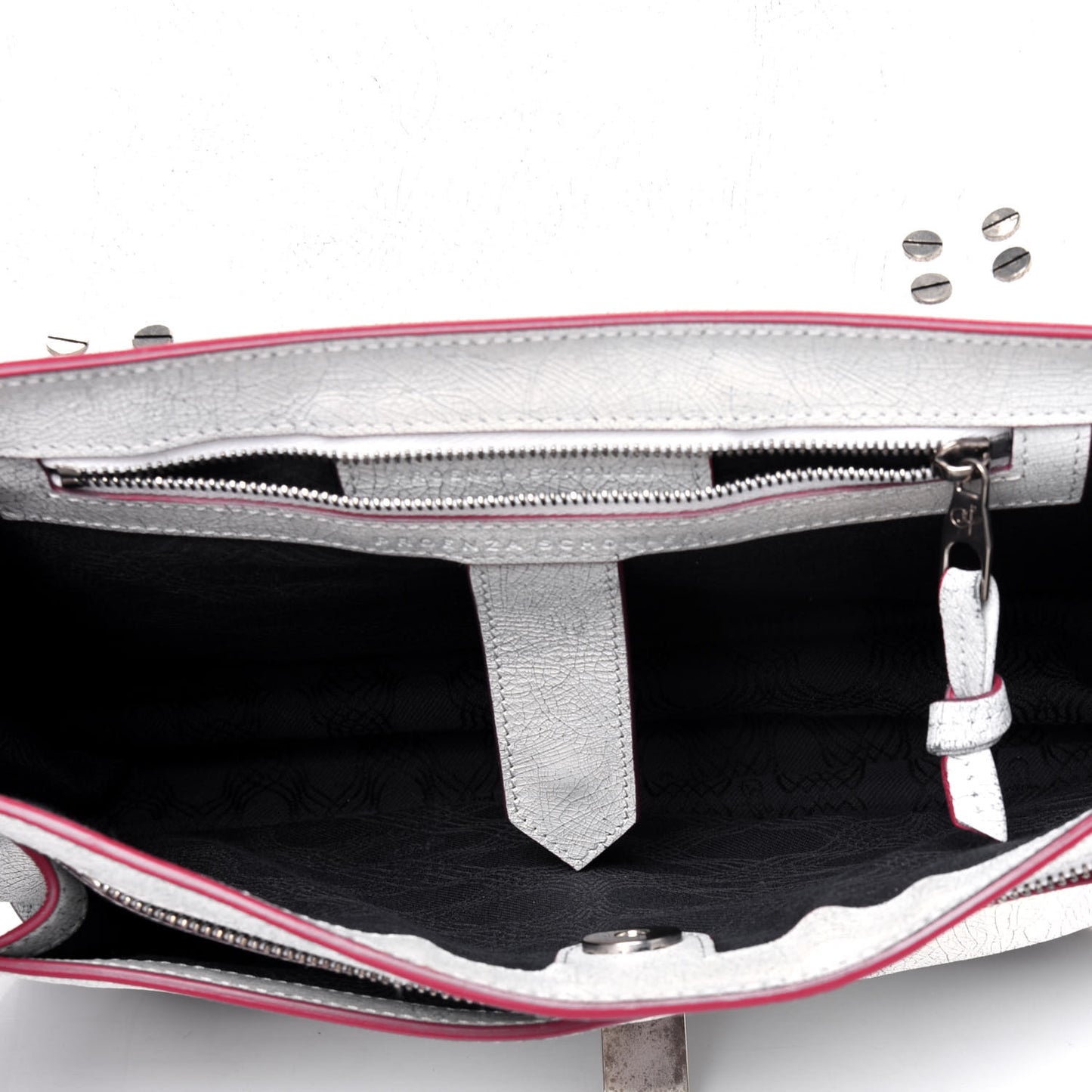 Crackle Calfskin PS1 Medium Satchel White