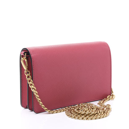 Prada Saffiano Chain Crossbody Bag Peonia 2 of 8