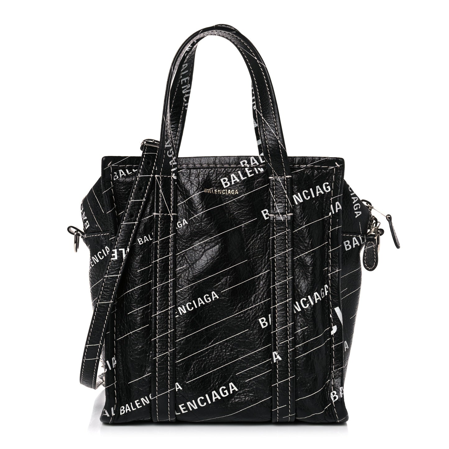 Agneau Arena Logo Multicolor Print XS Bazar Shopper Tote Black White