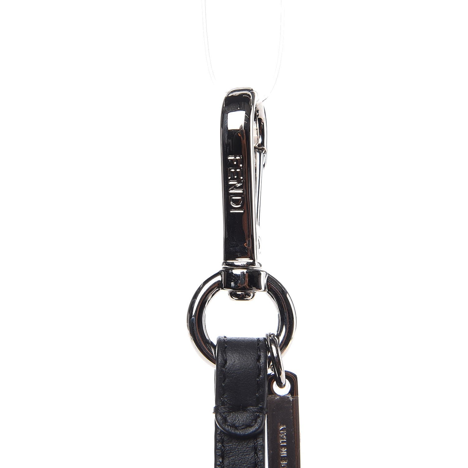 Fendi Mink Fur Crystal Eyed Striped Aristocrats Monster Bag Bug Charm Black White 4 of 5