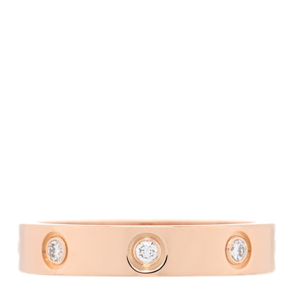 Cartier 18K Pink Gold 8 Diamond 4mm LOVE Wedding Band Ring 54 7 1 of 4