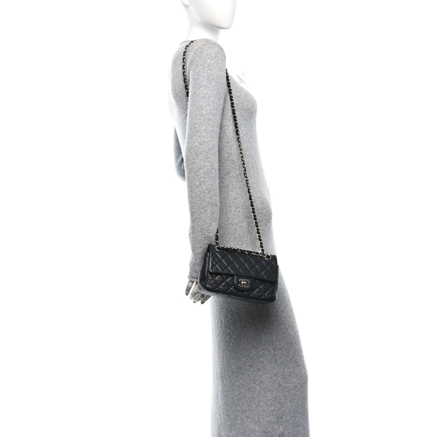 Chanel Caviar Quilted Mini Rectangular Flap Black 2 of 11