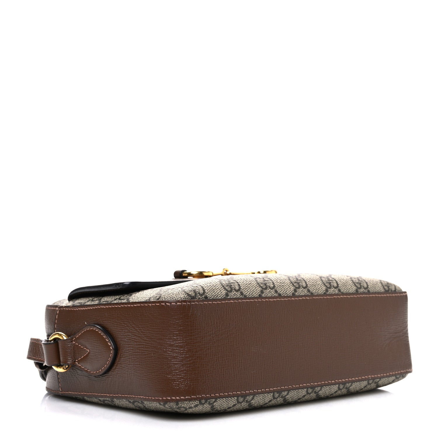 Gucci GG Supreme Monogram Small Horsebit 1955 Shoulder Bag Beige Brown Sugar 4 of 12