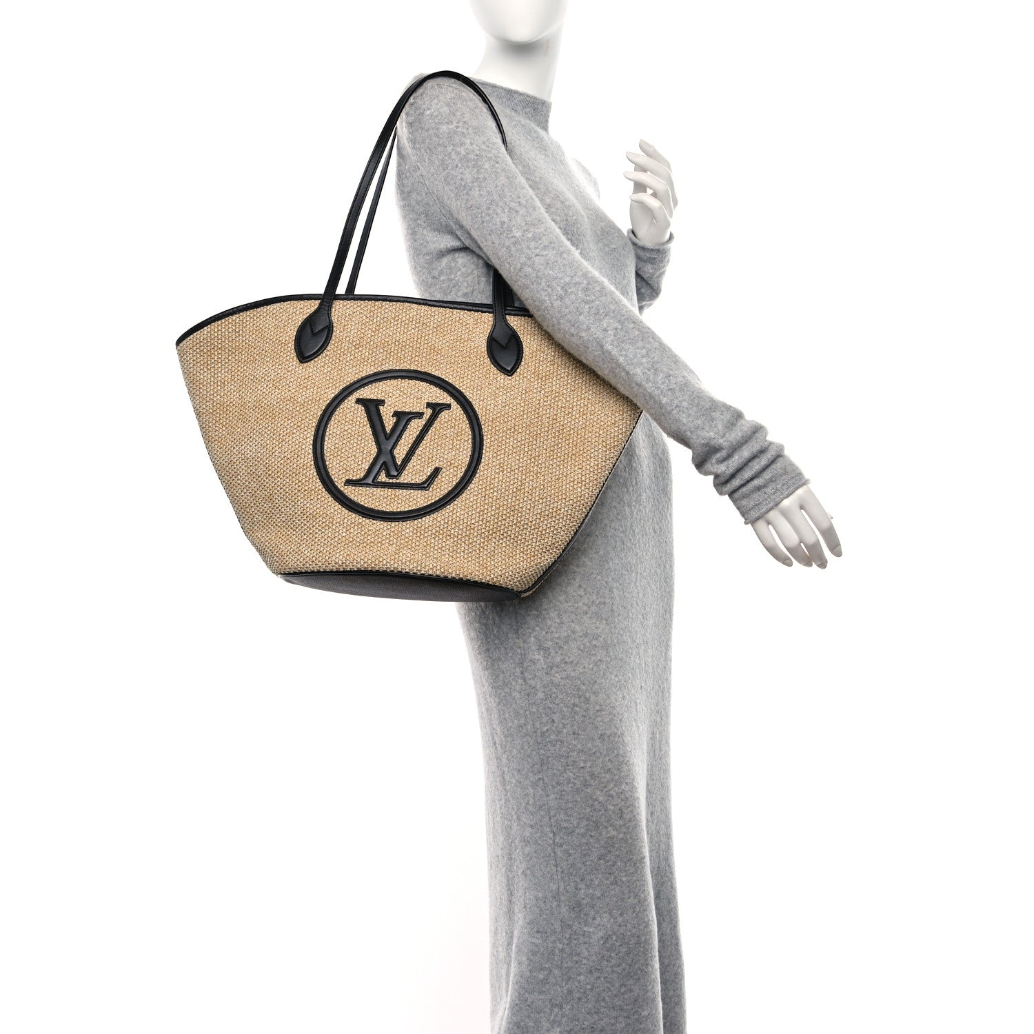 Louis Vuitton Raffia Saint Jacques Tote Black 2 of 9