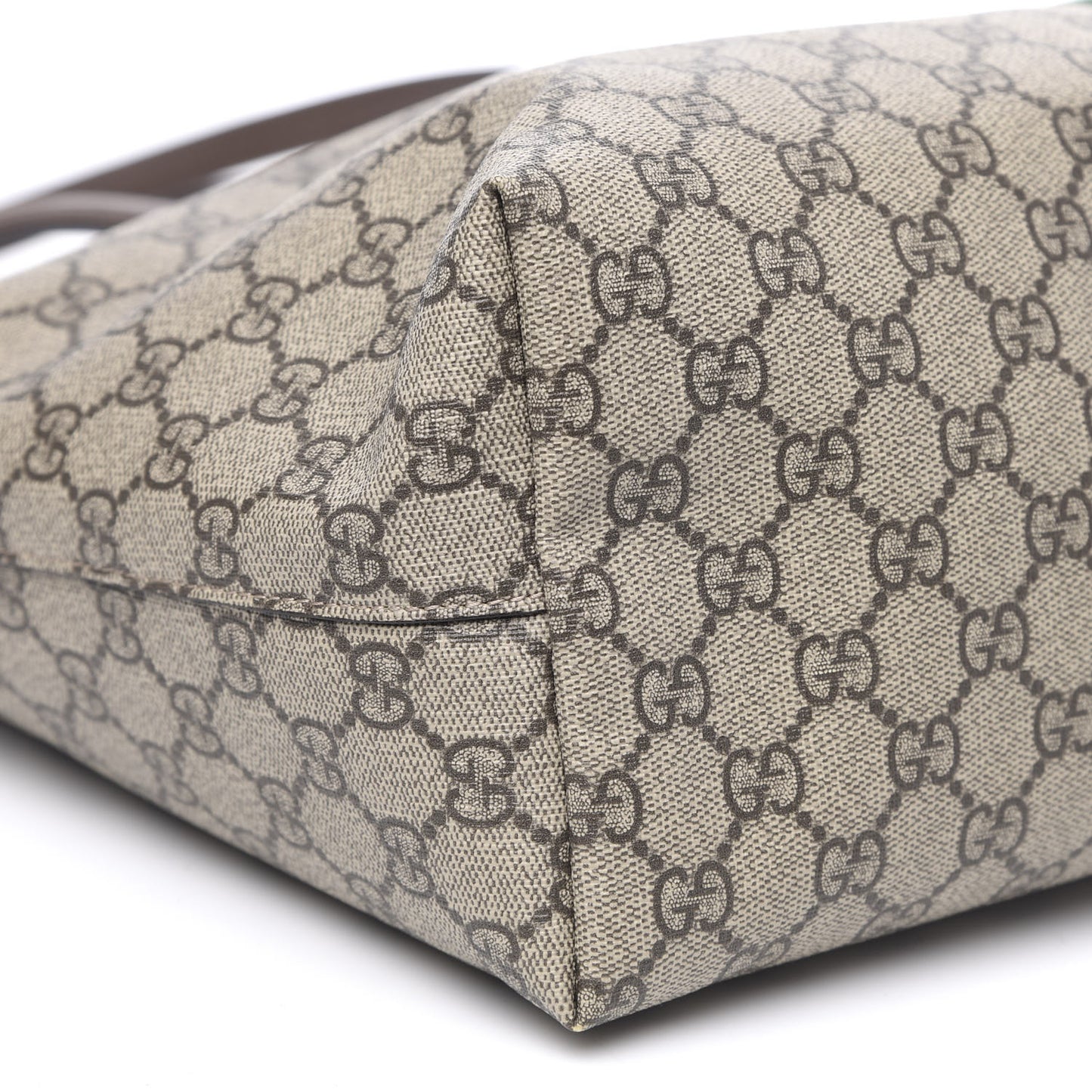 GG Supreme Monogram Medium Ophidia Shopping Tote Brown