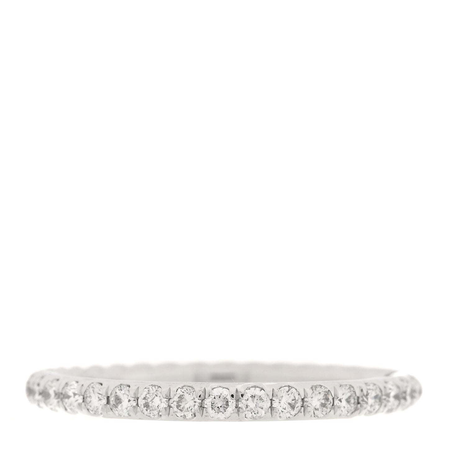 18K White Gold Diamond 2mm Cable Collectibles Band Ring 57 8