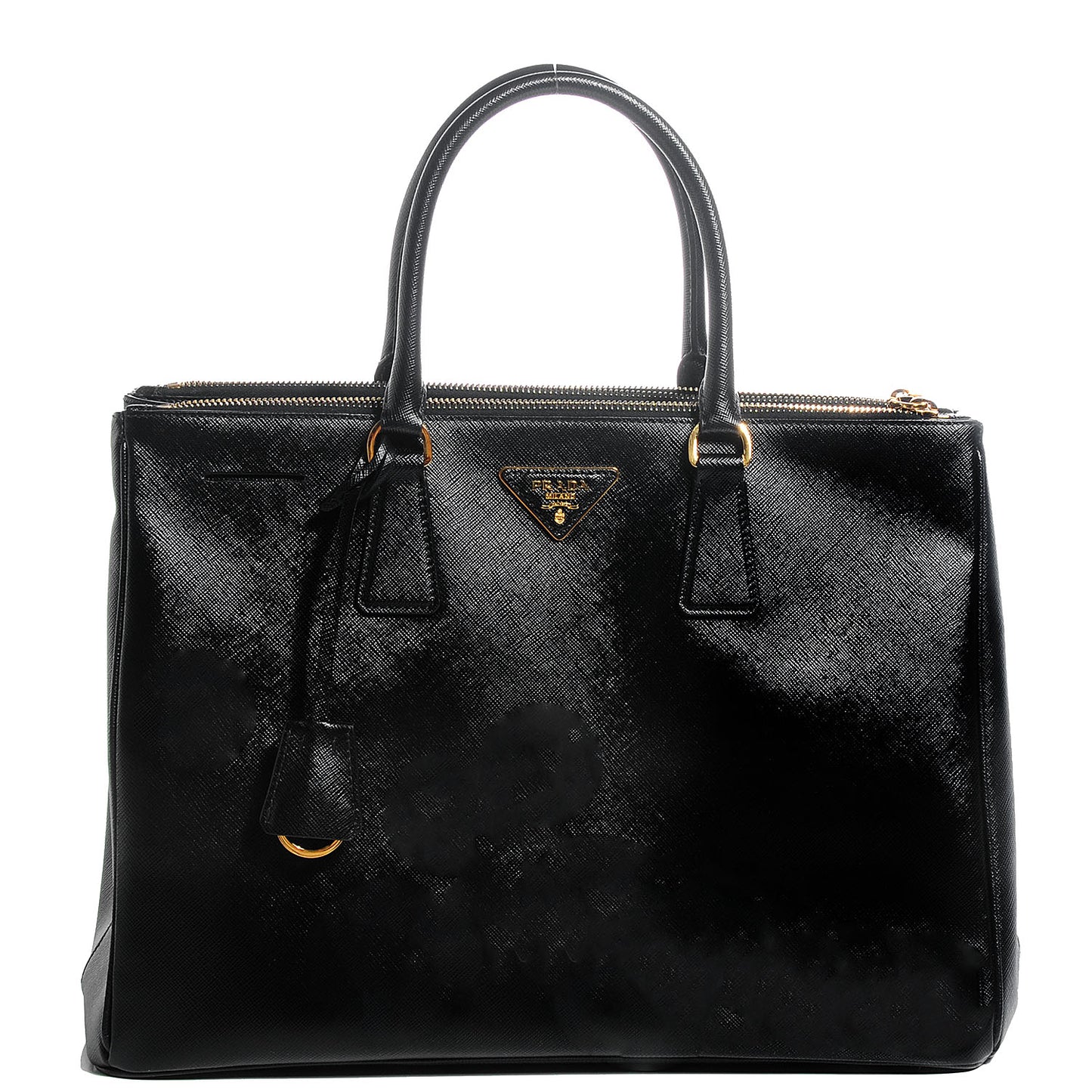 Saffiano Lux Large Double Zip Tote Nero Black