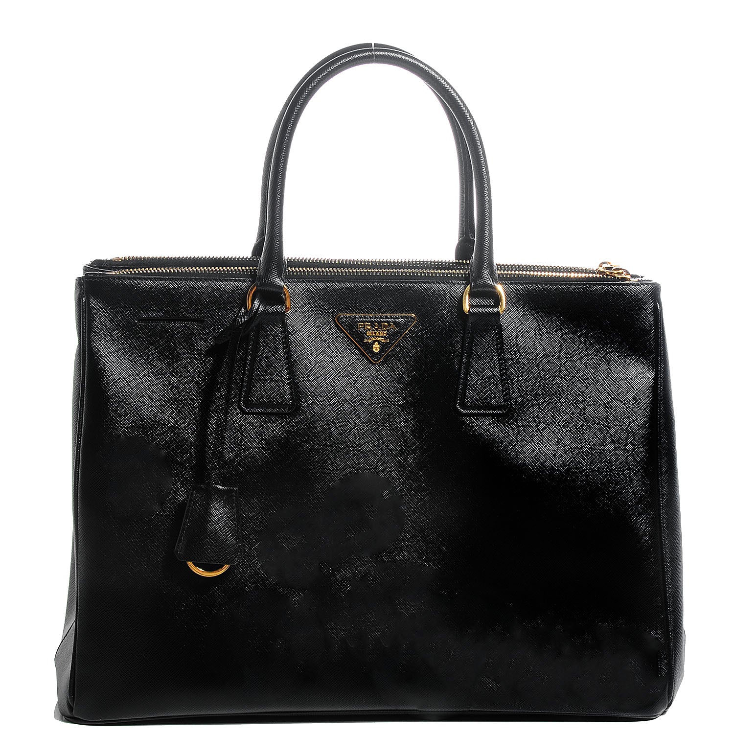 Prada Saffiano Lux Large Double Zip Tote Nero Black 1 of 10