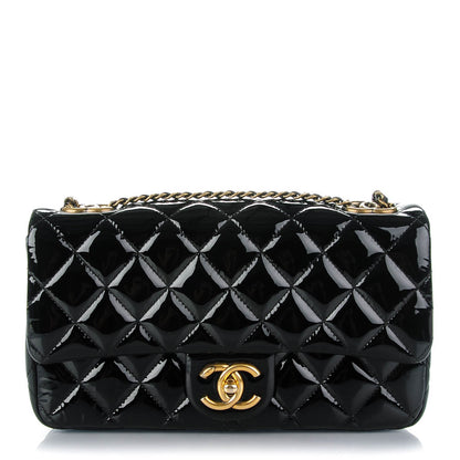 Chanel Patent Goatskin Quilted Medium CC Eyelet Flap Black 1 of 8