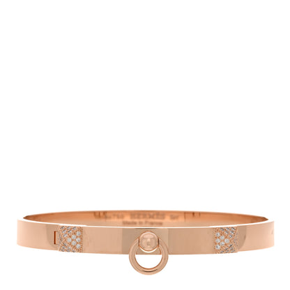 Hermes 18K Rose Gold Diamond PM Collier De Chien Bracelet SH 1 of 3