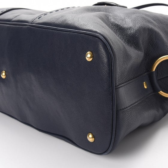 Calfskin Oversized Muse Navy Blue