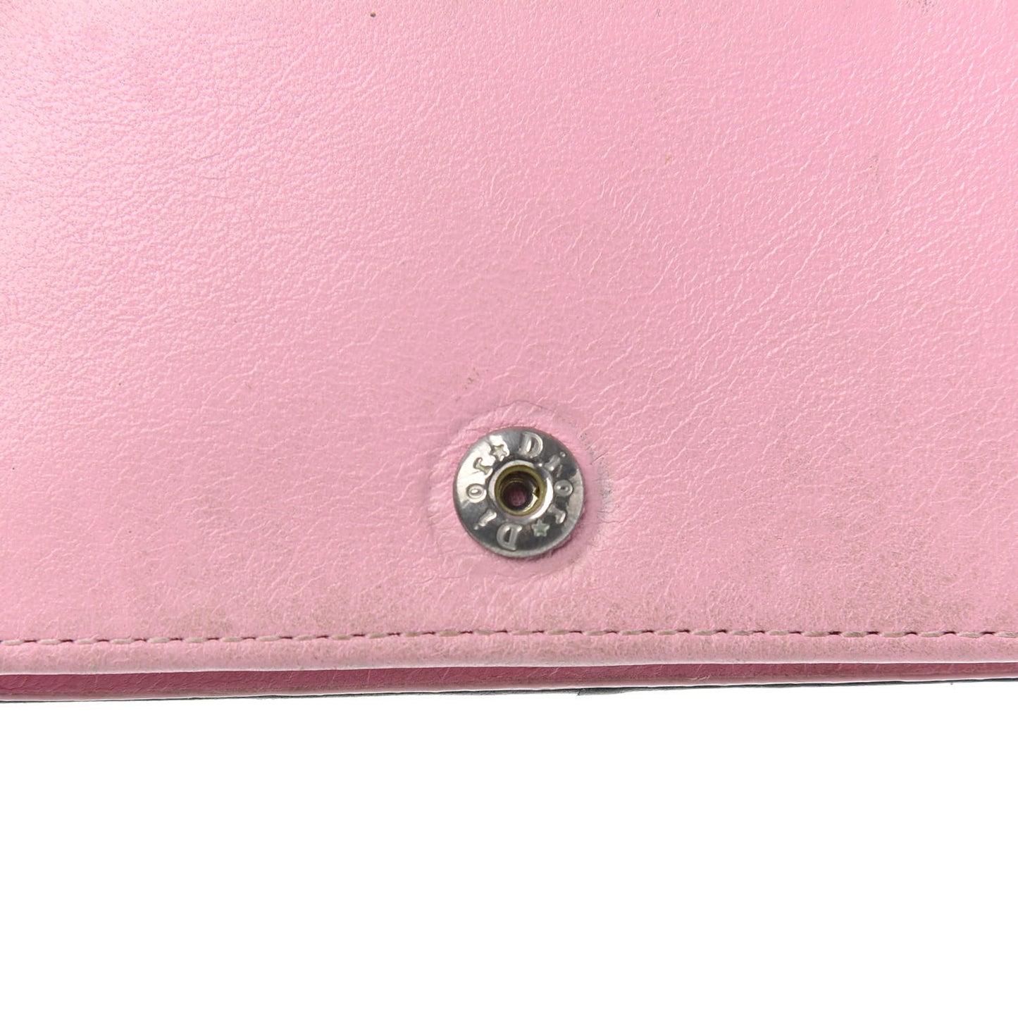 Lambskin Cannage Bi-Color Small Lady Dior Flap Card Holder Black Pink