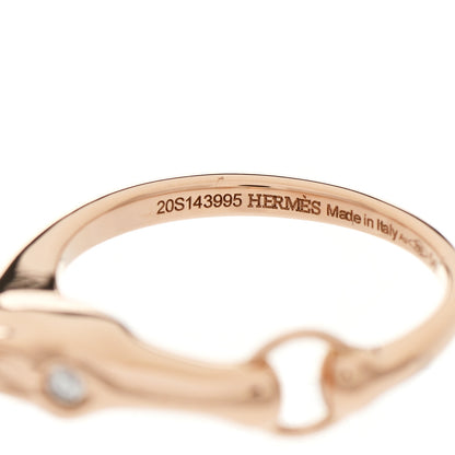 Hermes 18K Rose Gold Diamond TPM Galop Ring 54 6.75 5 of 6