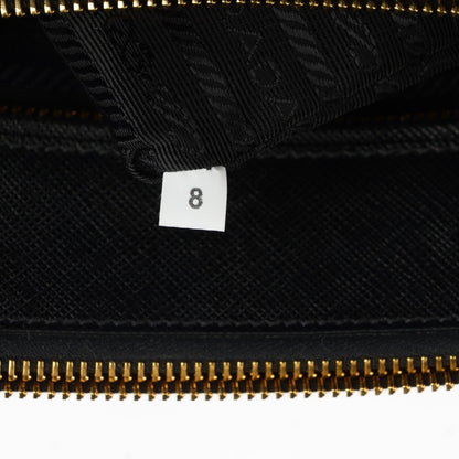 Prada Saffiano Lux Bi-Color Medium Galleria Double Zip Tote Black Talco 8 of 10