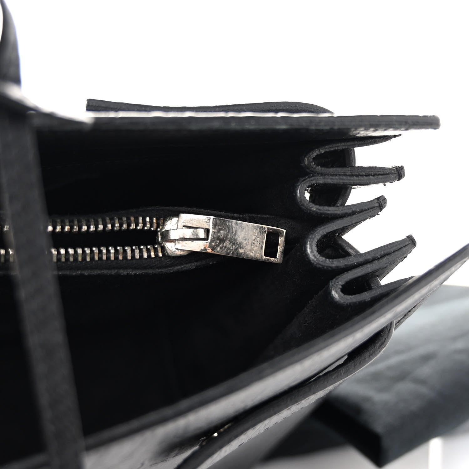 Saint Laurent Calfskin Crocodile Embossed Large Sac De Jour Carryall Black 10 of 10