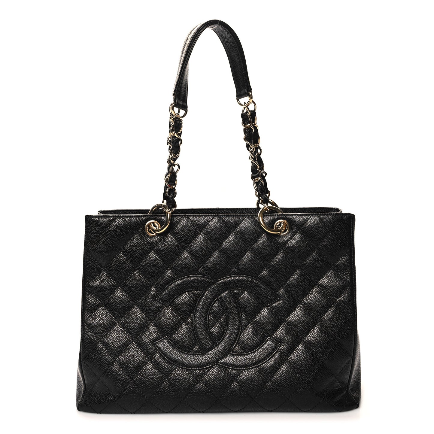 Caviar Quilted Grand Shopping Tote GST Black