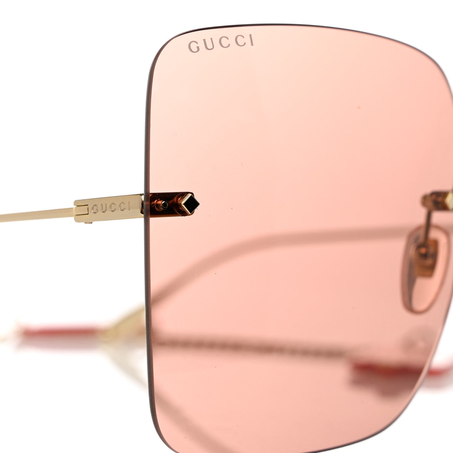 Acetate Detachable Charm Square Frame Sunglasses GG1147S Pink