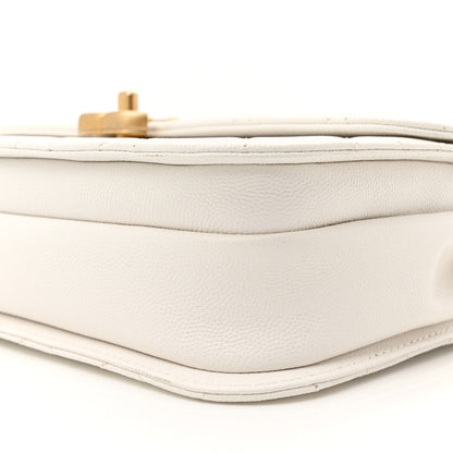 Chanel Caviar Quilted Small Top Handle Flap White 10 of 12