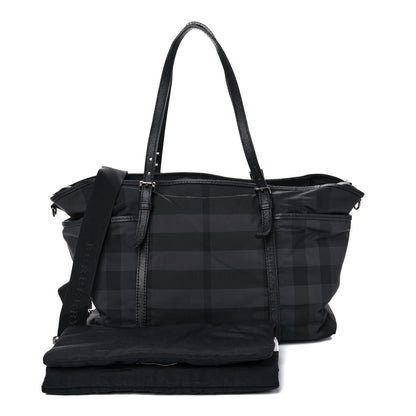 Burberry Nylon House Check Diaper Bag Black 1 of 11