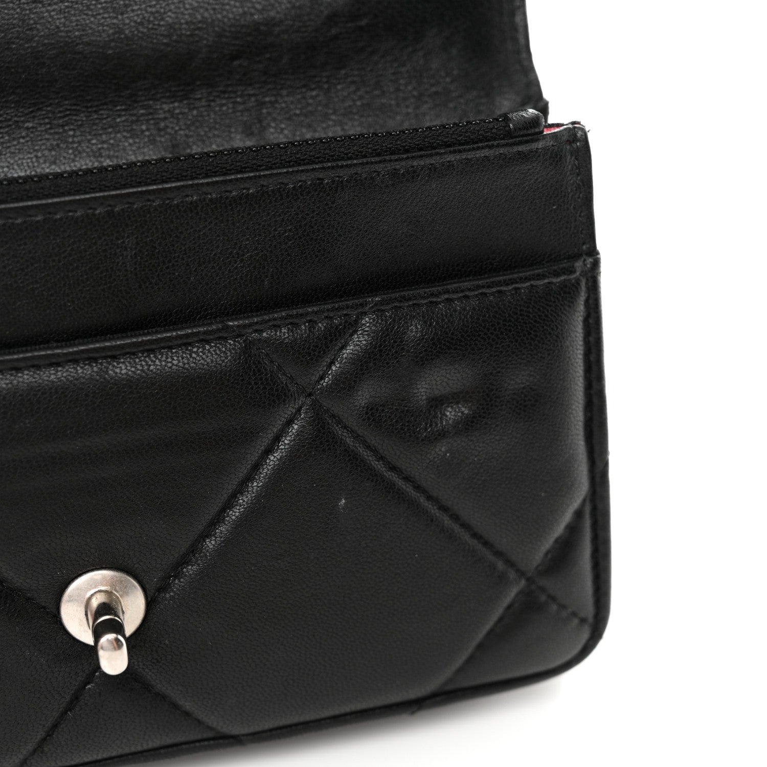 Chanel Lambskin Quilted Chanel 19 Wallet On Chain WOC Black 13 of 14
