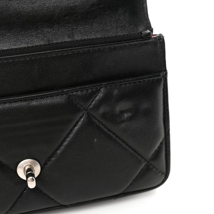Chanel Lambskin Quilted Chanel 19 Wallet On Chain WOC Black 13 of 14