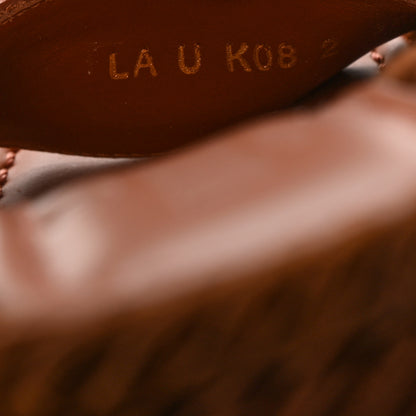 Valentino Garavani Calfskin Rockstud Torchon Espadrille 25/115mm Wedge Sandals 37 Cuoio 7 of 9