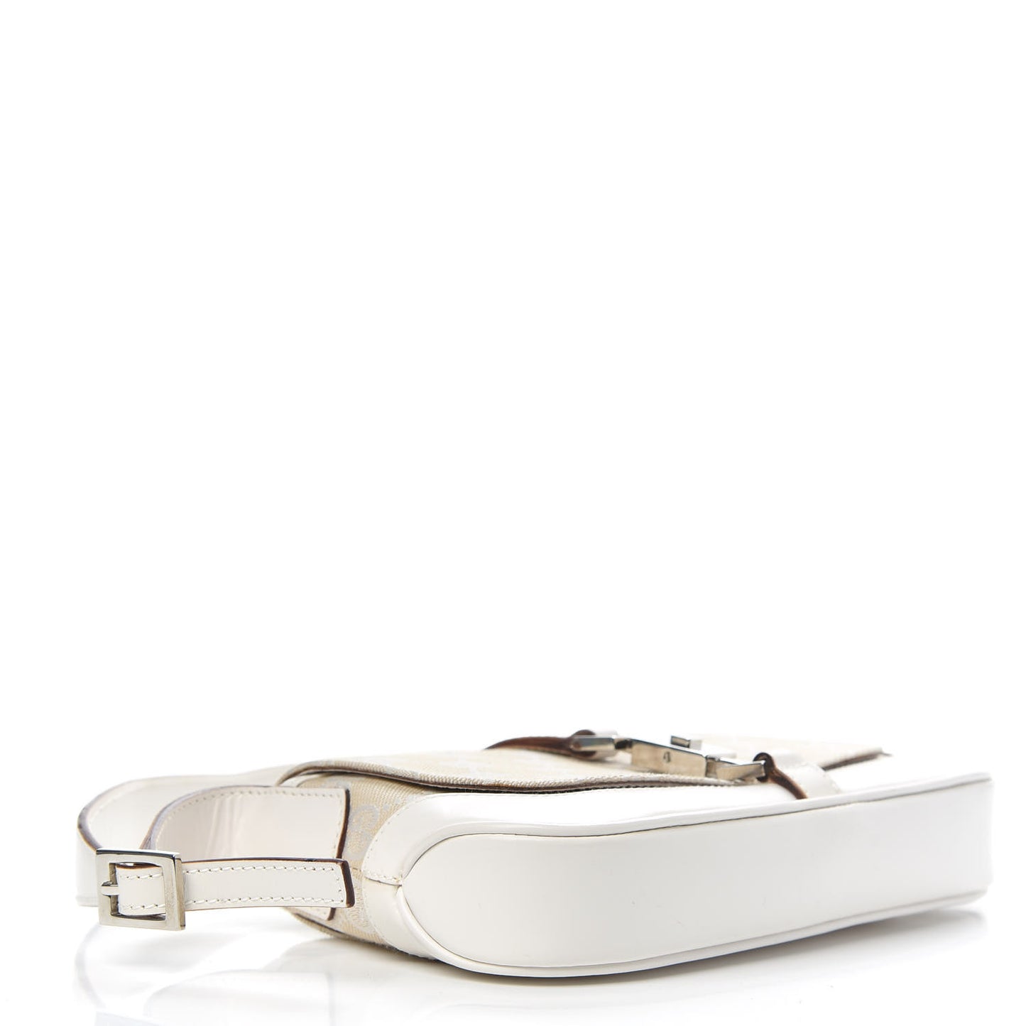 Monogram Small Jackie O Flap Hobo White