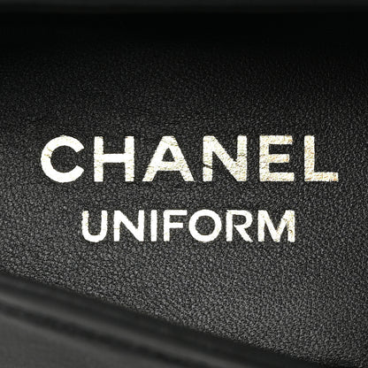 Chanel Calfskin Mens Stitched CC Loafers 40 Black 9 of 15