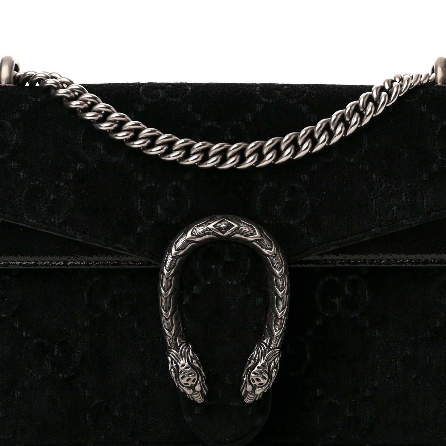 Velvet GG Monogram Small Dionysus Shoulder Bag Black