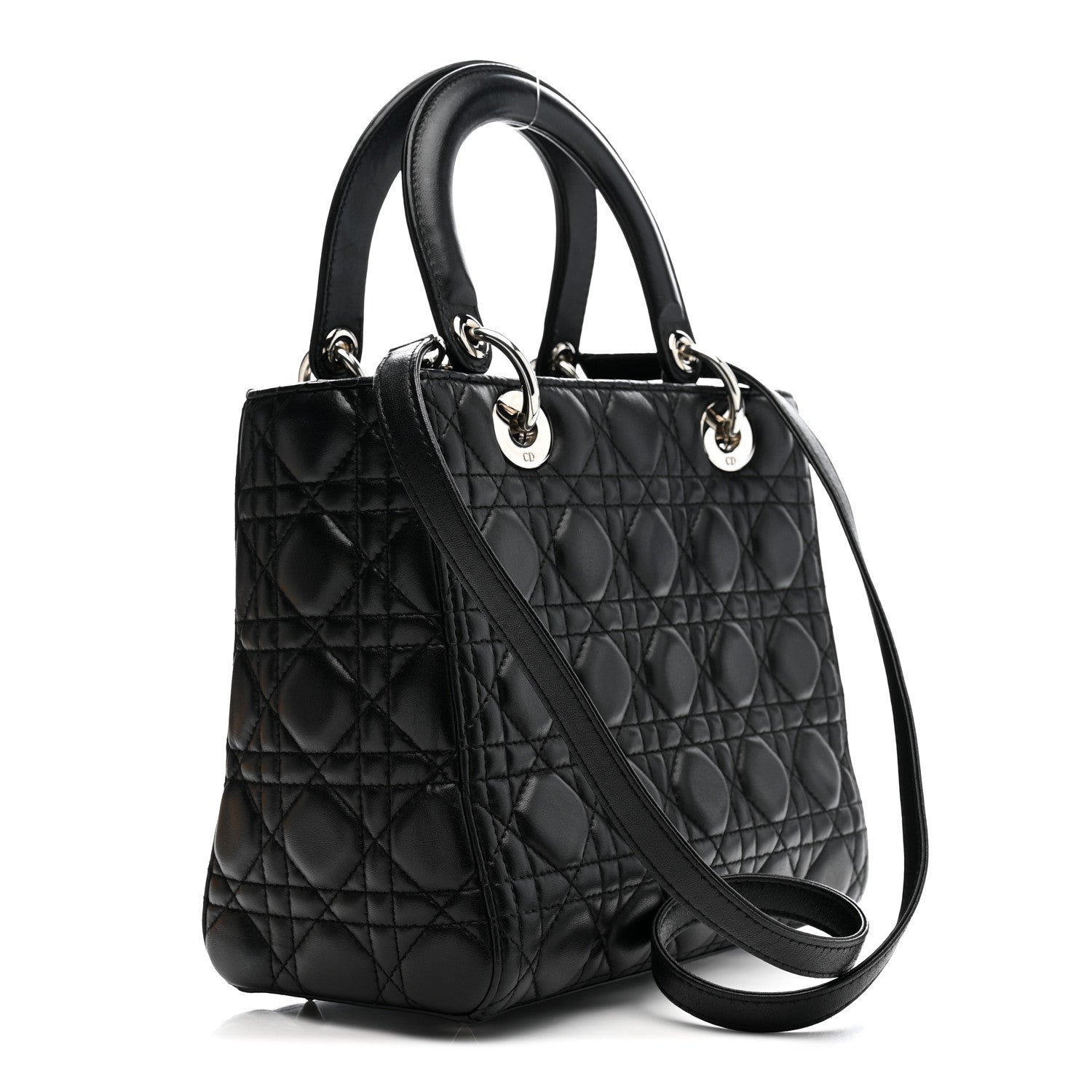 Christian Dior Lambskin Cannage Medium Lady Dior Black 4 of 25