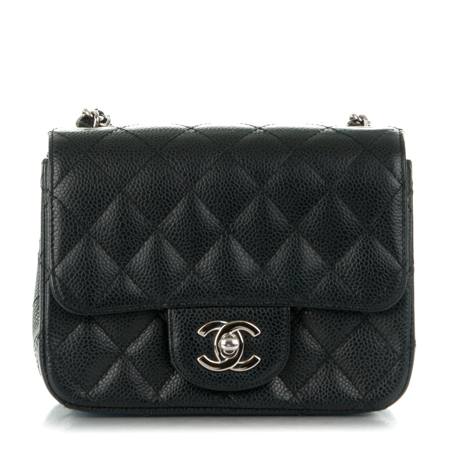 Caviar Quilted Mini Square Flap Black