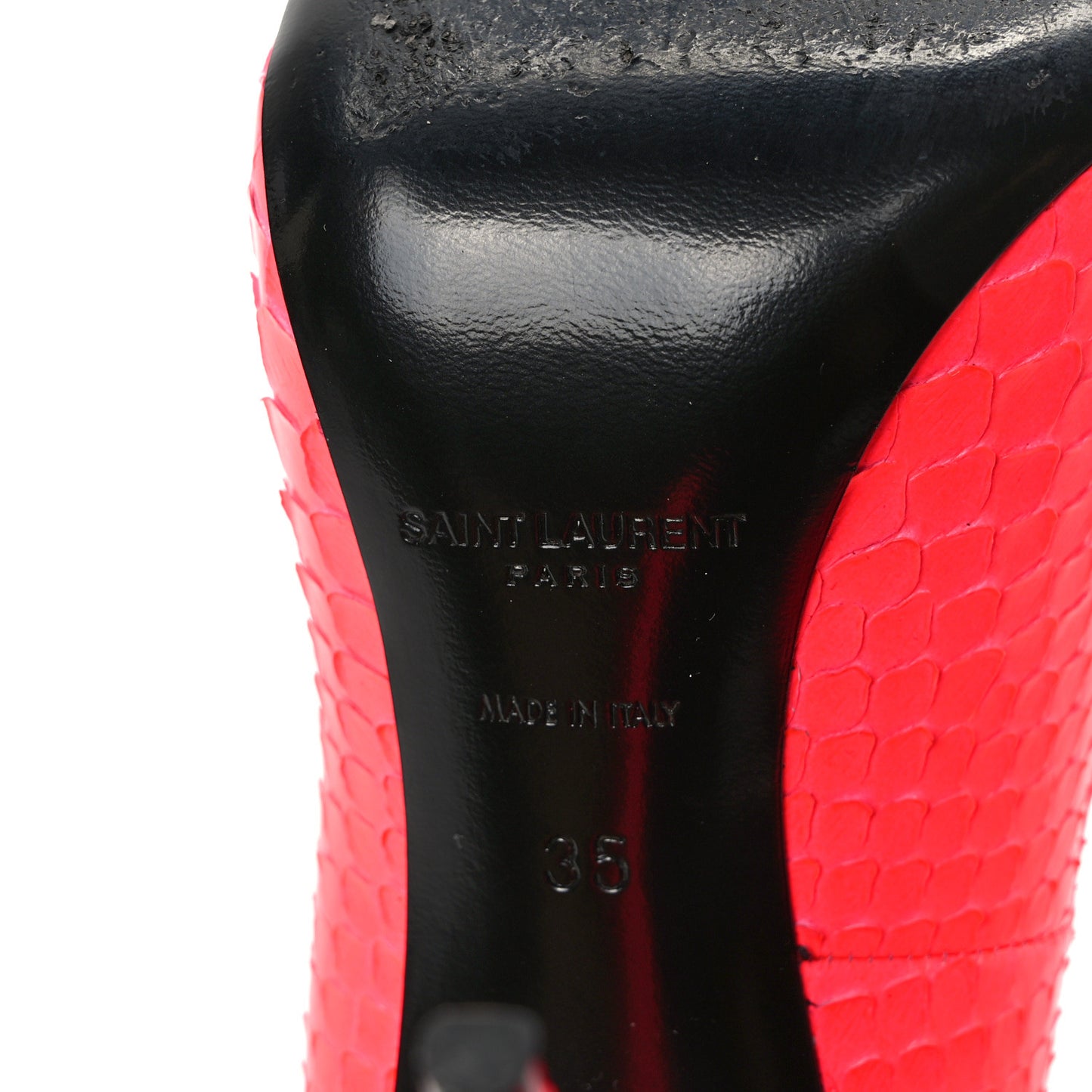 Calfskin Snakeskin Ankle Strap Zoe 105 Pump 35 Lipstick Fuchsia