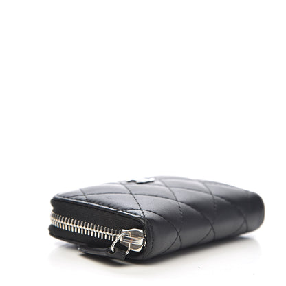 Chanel Lambskin Quilted Zip Coin Purse Black 4 of 9