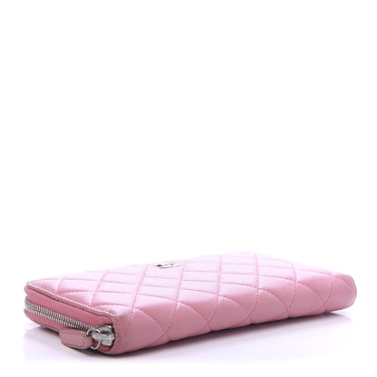 Chanel Lambskin Quilted Large Gusset Zip Around Wallet Light Pink 4 of 12