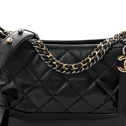 Chanel Patent Goatskin Quilted Small Gabrielle Hobo Black 8 of 9
