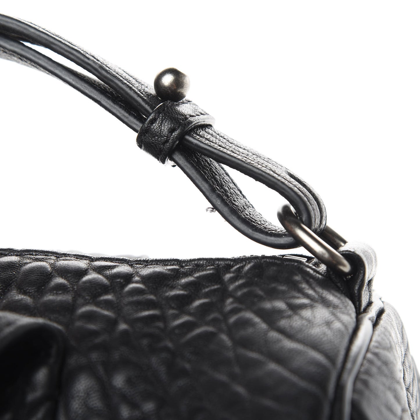 Pebbled Lambskin Rocco Black Nickel Hardware
