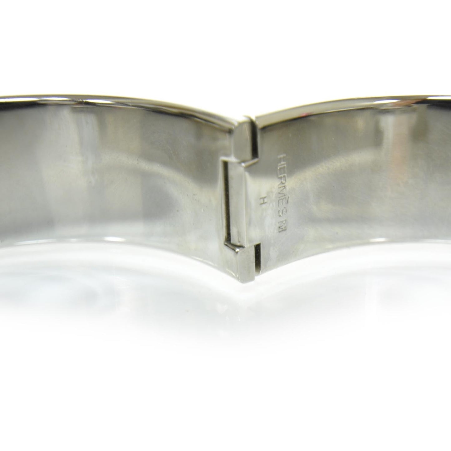 Enamel Clic Clac H Bracelet Wide Black Silver