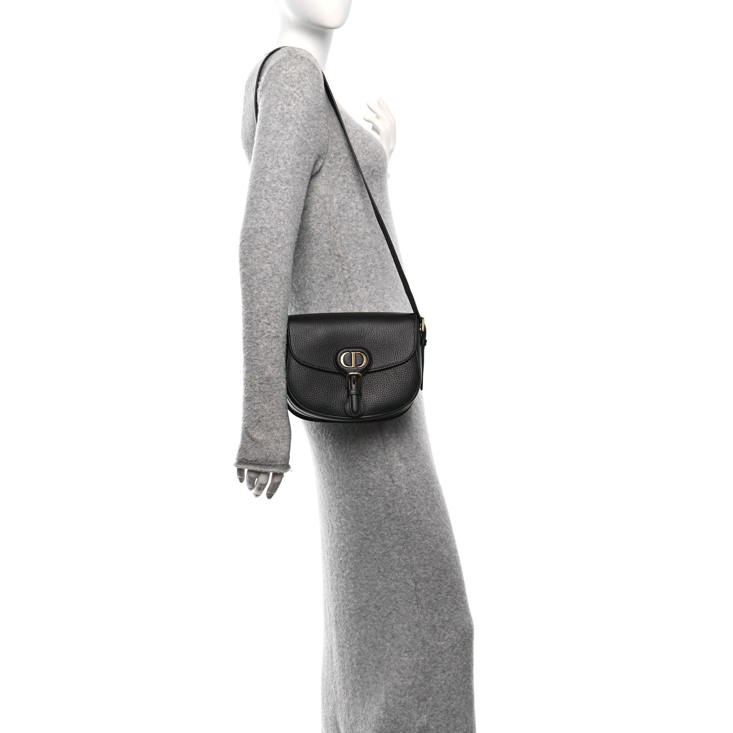 Christian Dior Grained Calfskin Medium Bobby Flap Black 2 of 9