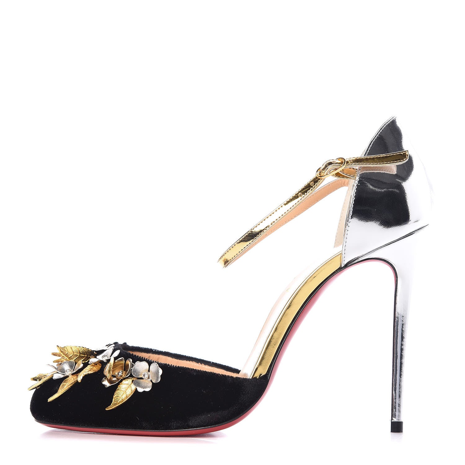 Christian Louboutin Velvet Specchio Galvafiori 100 Ankle Strap Pumps 36 Multicolor 1 of 8