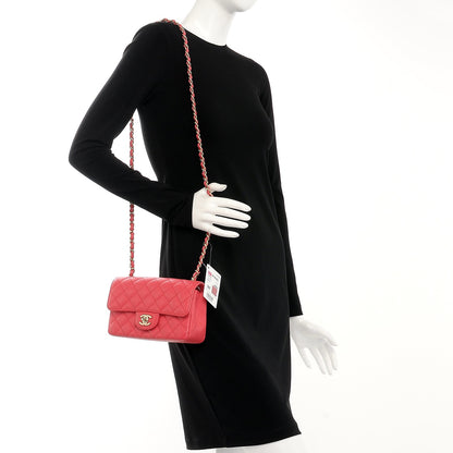Chanel Caviar Quilted Mini Rectangular Flap Dark Pink 2 of 9